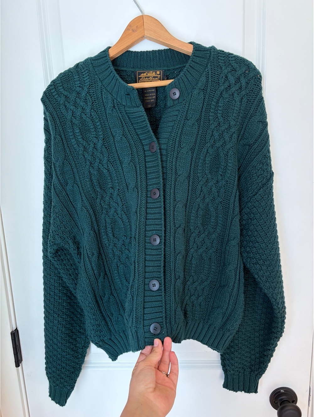 Chunky knit Eddie Bauer cotton cardigan